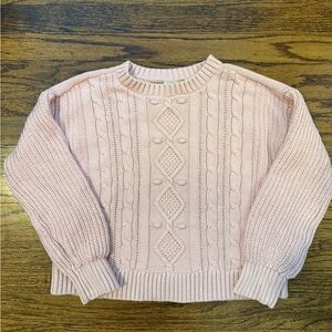 GAP Light Pink Cable Knit Kids Sweater